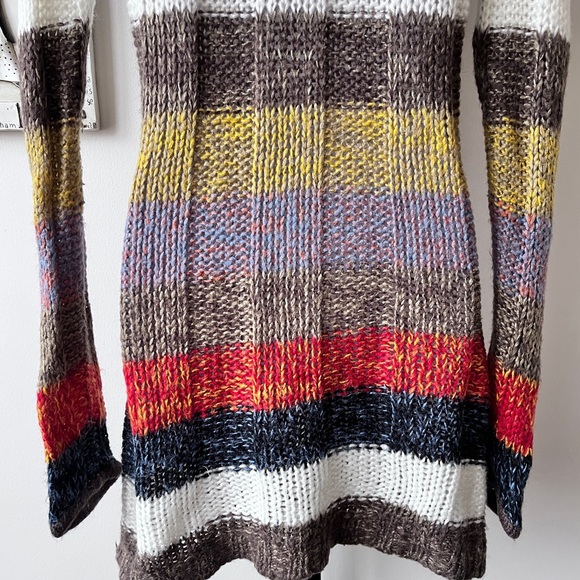 Vintage 90s Ashley By 26 International Striped Knit Tunic Mini Sweater Dress M - Picture 11 of 12